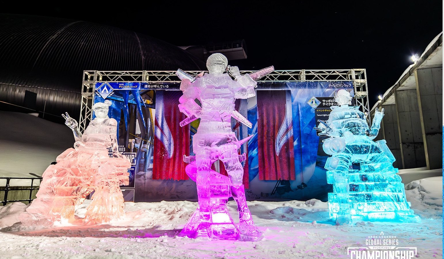 Ice sculptures at the venue